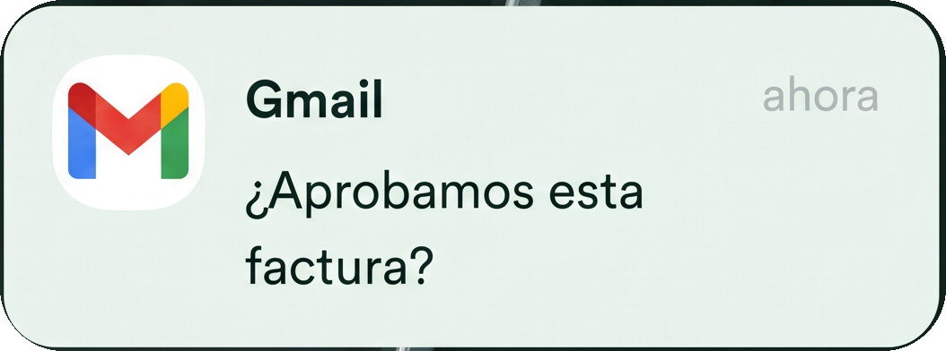 Notificación de Gmail: ¿Aprobamos esta factura?