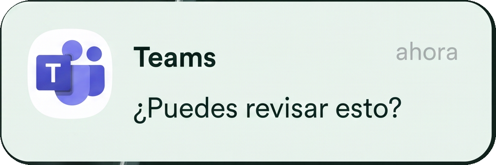 Notificación de Teams: ¿Puedes revisar esto?