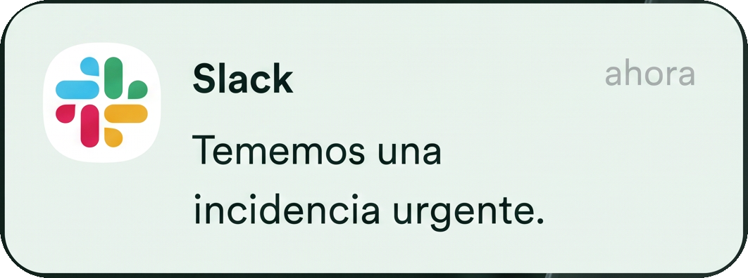 Notificación de Slack: Tenemos una incidencia urgente